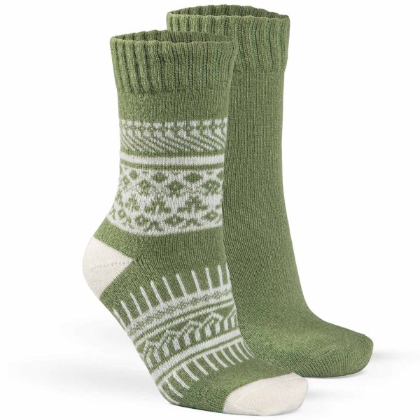 Fellhof - Alpaka Hygge, 2-Pack - Unisex Alpaka-Wollsocken - Grün