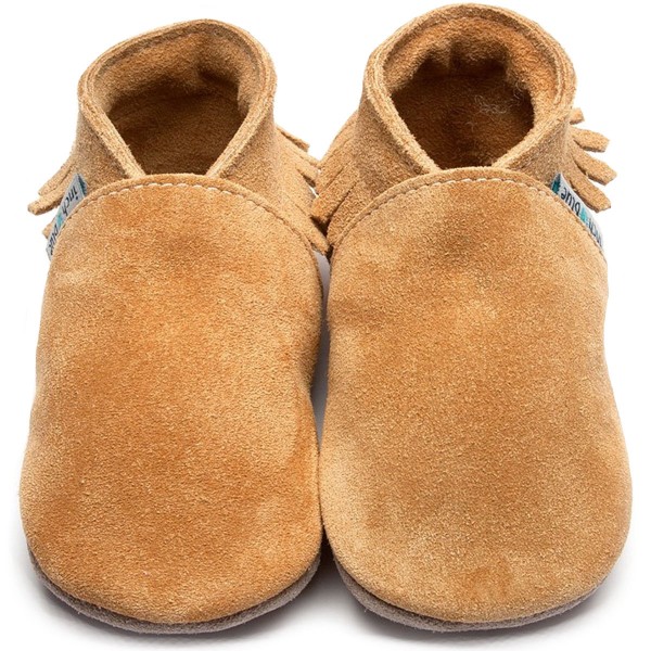 Inch Blue Moccasin Suede Kleinkinder Krabbelschuhe Hellbraun (Tan)