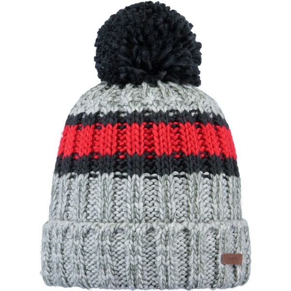 Barts Darrin Beanie Herren Wintermütze grau/dunkelblau/rot (heather grey)