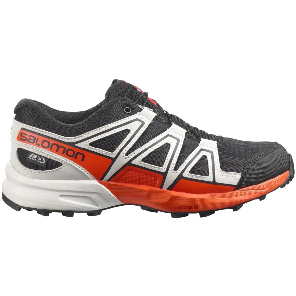 Salomon Speedcross CSWP J Kinder Trail-Laufschuhe Black/Lunar Rock/Cherry Tomato