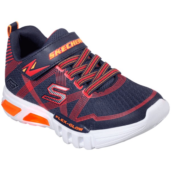 Skechers S Lights Flex-Glow Jungen Leucht Sneaker dunkelblau/rot (navy/red)