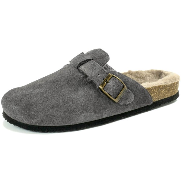 Natural World - Chiara - Unisex Winter-Pantoffel mit Futter - Grau (Antracita)