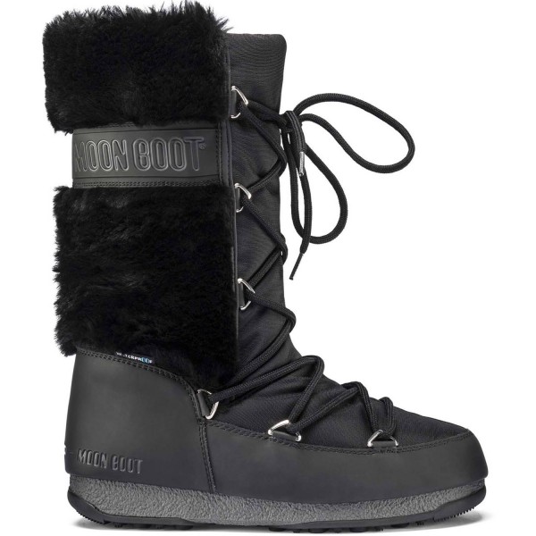Moon Boot Monaco Fur WP Damen Winterstiefel Schwarz (Black)