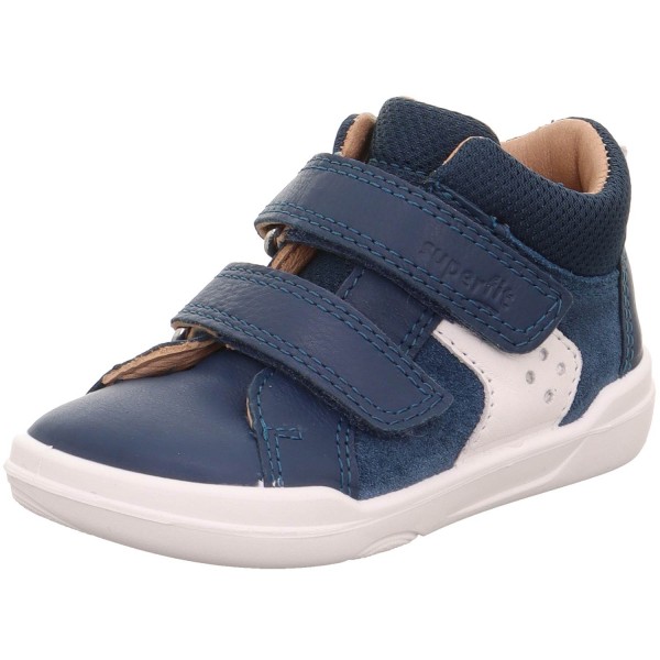 Superfit Barefit Superfree Kleinkinder Barfußschuhe aus Leder Blau/Weiß