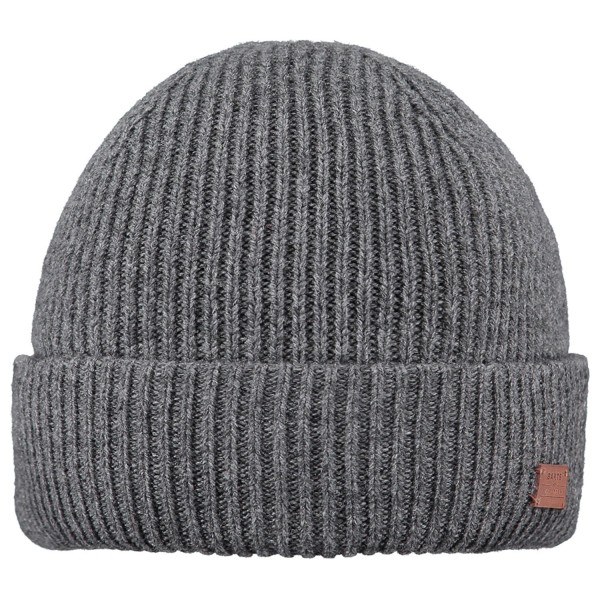 Barts Joshuar Beanie Herren Merino Wollmütze Dunkelgrau (Dark Heather)
