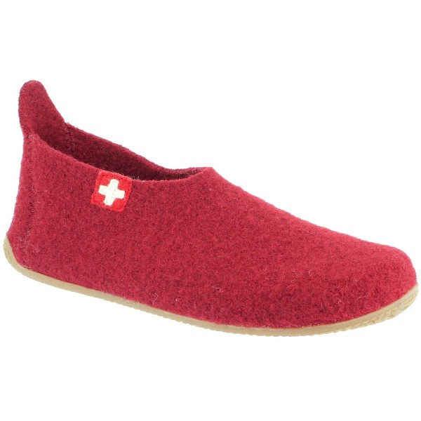 Living Kitzbühel Slipper Schweizer Kreuz Damen Hausschuhe Weinrot (Dark Cherry)