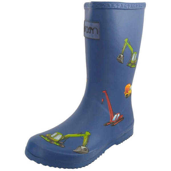 Rajn Construction Trucks Jungen Gummistiefel mit Baggermotiv Blau (Blue)