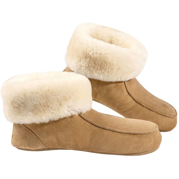 Fellhof Huettenpatschen Sheepskin Slipper Socks Hellbraun