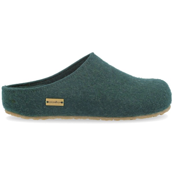 Haflinger Grizzly Michl Unisex Filz-Pantoffeln Piniengrün