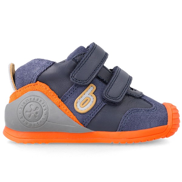 Biomecanics Biogateo Claus Kleinkinder Leder Sneaker Blau/Orange (Ocean)