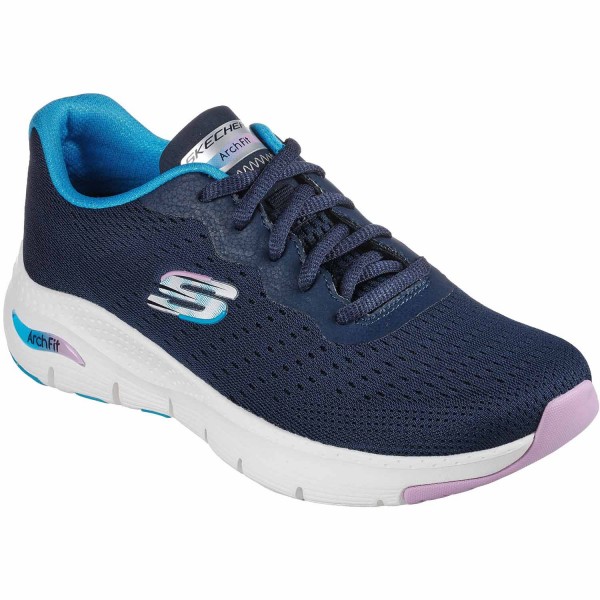 Skechers Arch Fit Infinity Cool Damen Support Sneaker Dunkelblau (Navy/Multi)