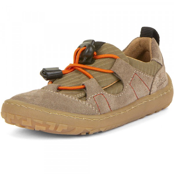Froddo Barefoot Track Kinder Barfußschuhe mit Lederfutter Hellbraun/Olivgrün (Olive)