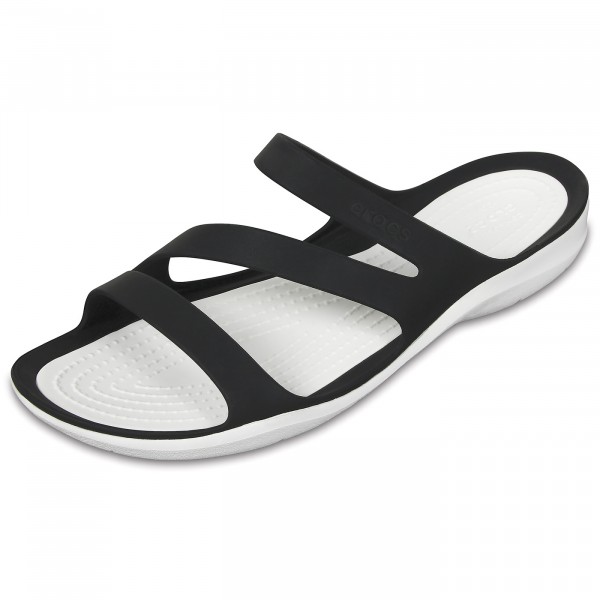 Crocs Swiftwater Sandal W Damen Pantoletten schwarz/weiß (black/white)