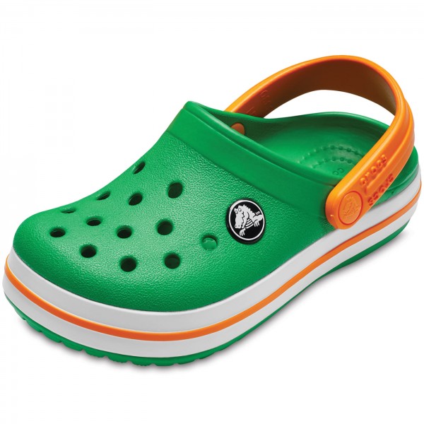 green and orange crocs