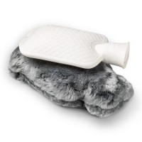 Fellhof - Sheepskin Hot-Water Bag - with Lambskin Cover - Grey | Sheepskin Accessories | Accessories