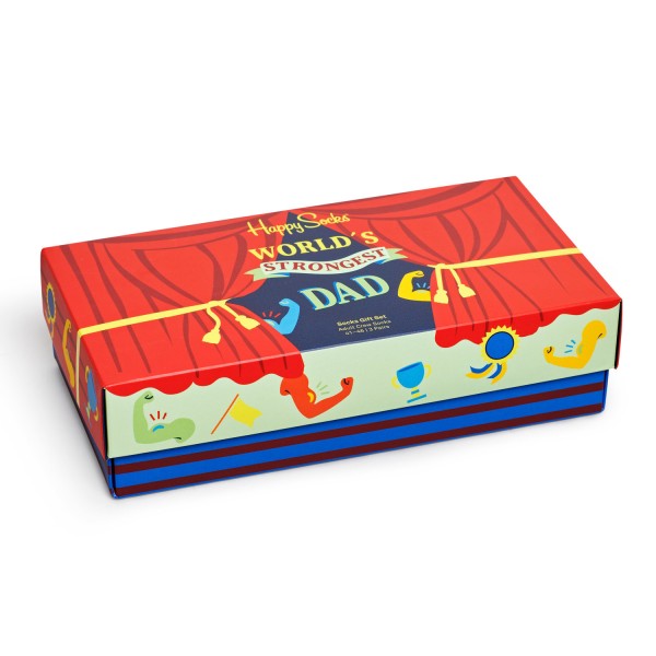 Happy Socks Father Day Gift Set 3-Pack Unisex Vatertags-Socken Mehrfarbig