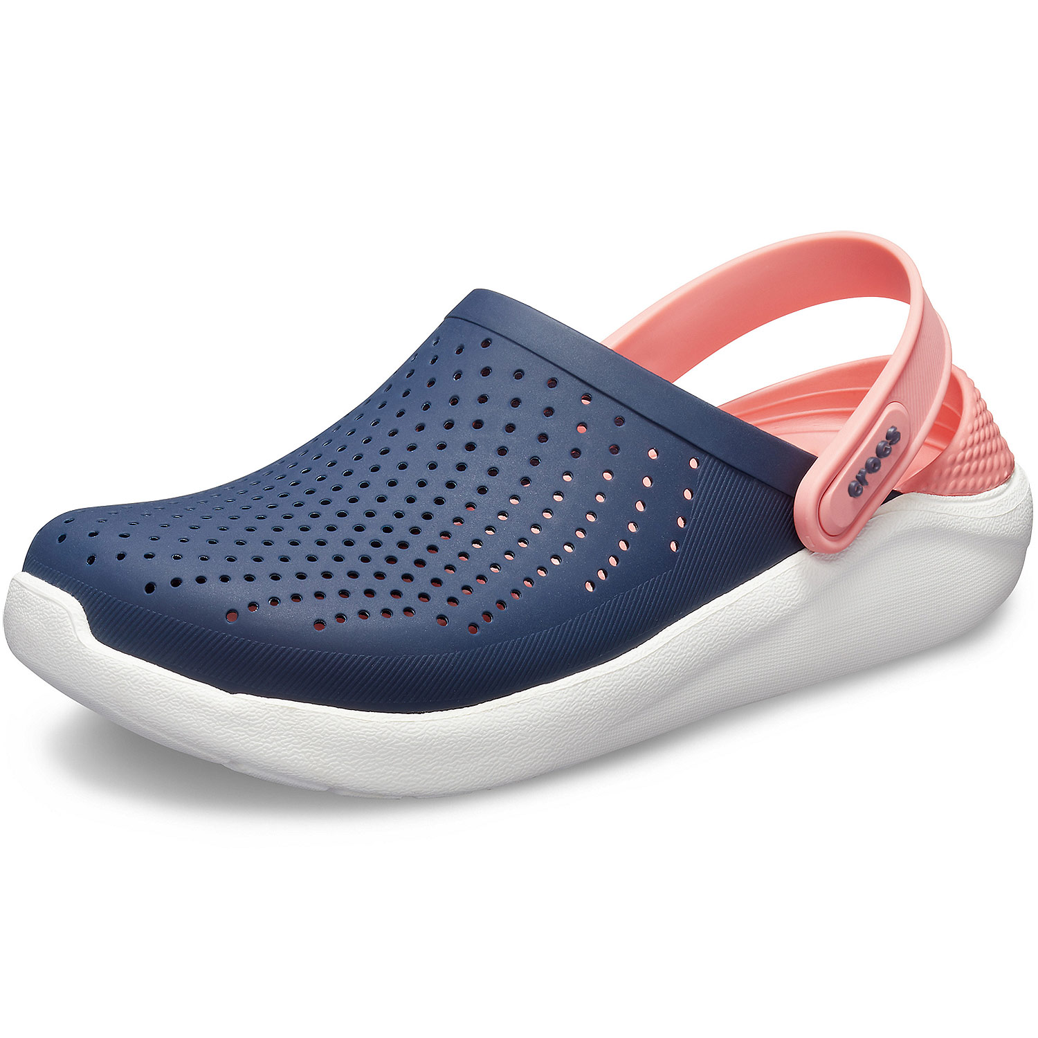 Crocs Literide Damen Soft Clogs dunkelblaumelone (navy Klett Halbschuhe BENE in dunkelblauorange