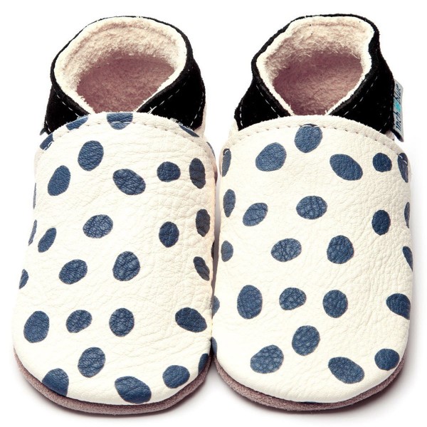 Inch Blue Grips Dalmatian Kleinkinder Krabbelschuhe Weiß/Dunkelblau