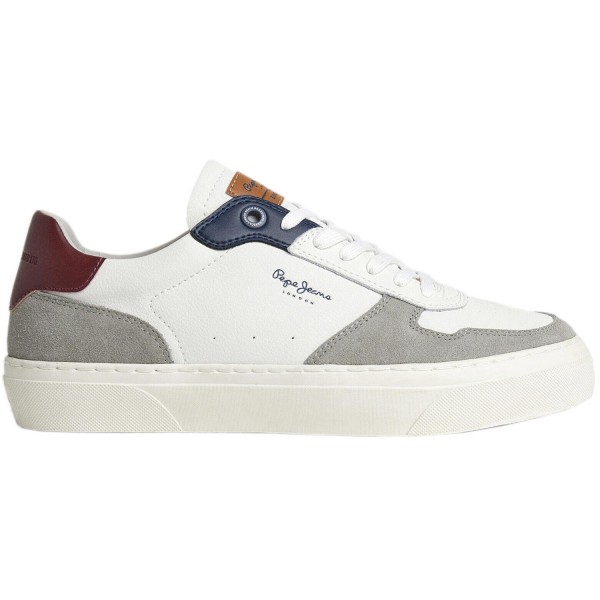 Pepe Jeans Yogi Street Herren Leder-Sneaker Weiß/Grau (Grey)