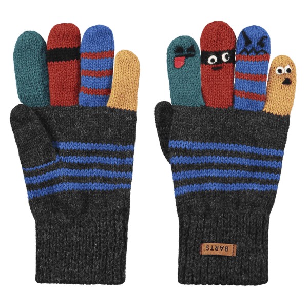 Barts Puppeteer Gloves Kinder Strick-Handschuhe Anthrazit (Dark Heather)