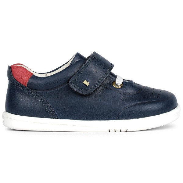 Bobux I-Walk Ryder Kleinkinder Leder Sneaker Dunkelblau (Navy/Red)