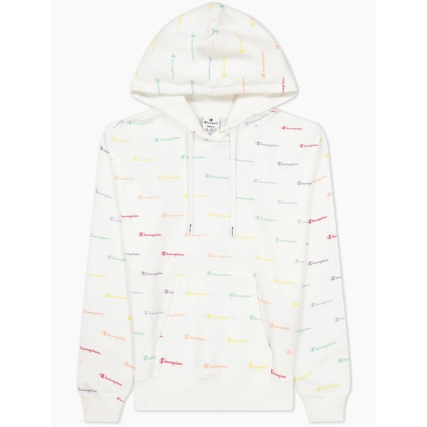 Champion Hooded Sweatshirt Wn Damen | & Flux Kapuzenpullover Champion | (WHT/ALLOVER) | Marken Online Schuhe Weiß/Logo