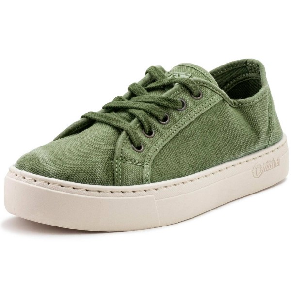 Natural World - Old Gavi - Damen Bio-Baumwolle Plaform-Sneaker - Khakigrün (Kaki Enz)