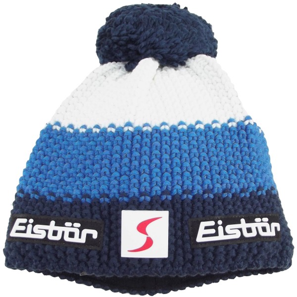 Eisbär Star Pompon SP Kids Kinder Strickmütze dunkelblau/mittelblau/weiß