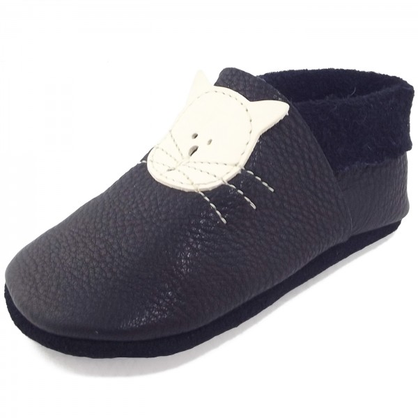 Pololo Kitty Kleinkinder Krabbelschuhe dunkelblau (enzian)