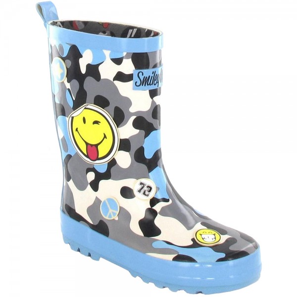 Be Only Smiley Army Jungen Gummistiefel blau/camo (bleu)