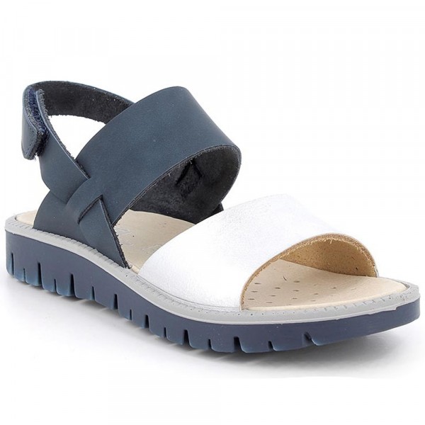 Primigi Axel Mädchen Elegante Sandale aus Leder Dunkelblau/Silber