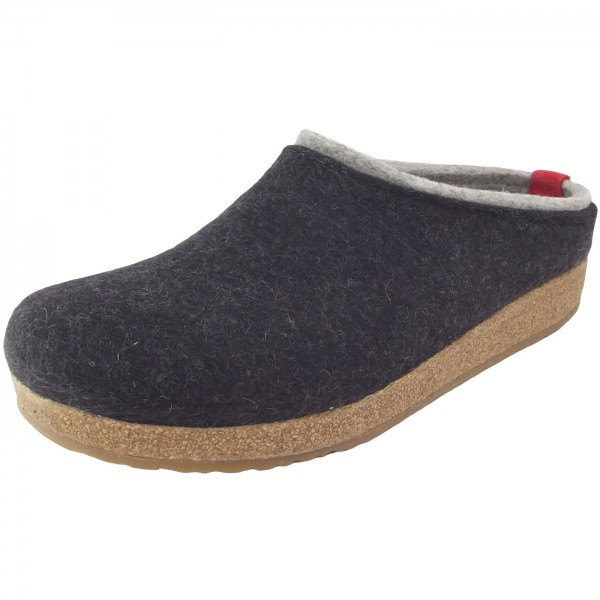 Haflinger Grizzly Kris Herren Pantoffeln graphit/grau