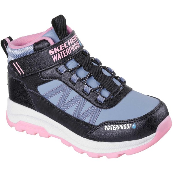 Skechers - Storm Blazer - Artic Mass - Mädchen Wasserdichte Winterstiefelette - Schwarz/Blau (Black/Light Pink)