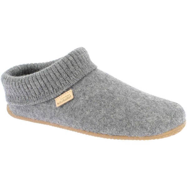 Living Kitzbühel Pantoffel Strickbündchen Unisex Hausschuhe mit Fußbett Grau