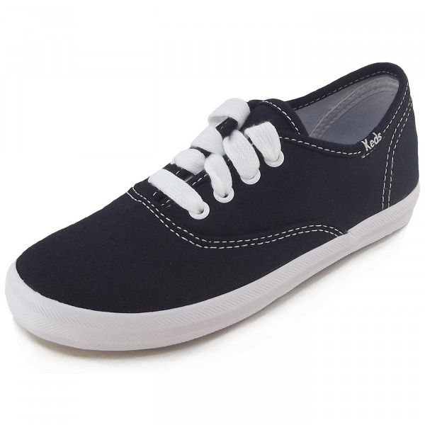 Keds Champion Canvas Girls Sneaker schwarz/weiß (black/white)