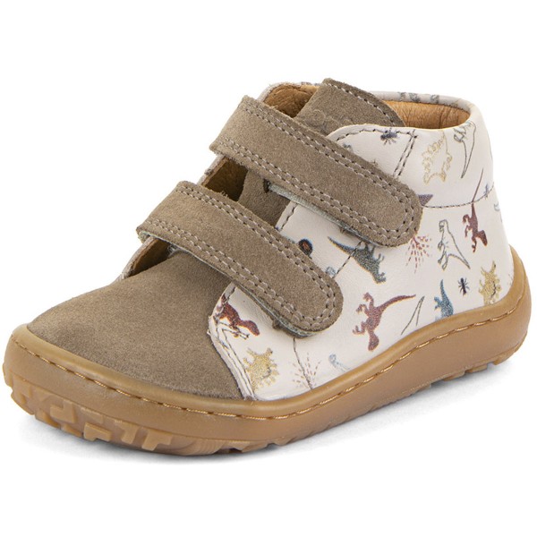Froddo - Barefoot First Step - Kleinkinder Barfußschuhe mit Dino-Motiv - Braun/Beige (Beige)