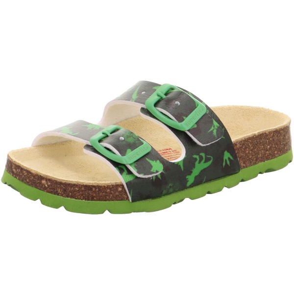 Superfit - Fussbettpantoffel - Jungen Pantolette mit Dino-Motiv - Grün/Mehrfarbig