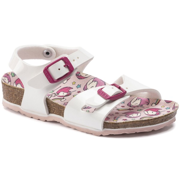 Birkenstock Rio Kids Mädchen Sandale Patent White/Unicorn