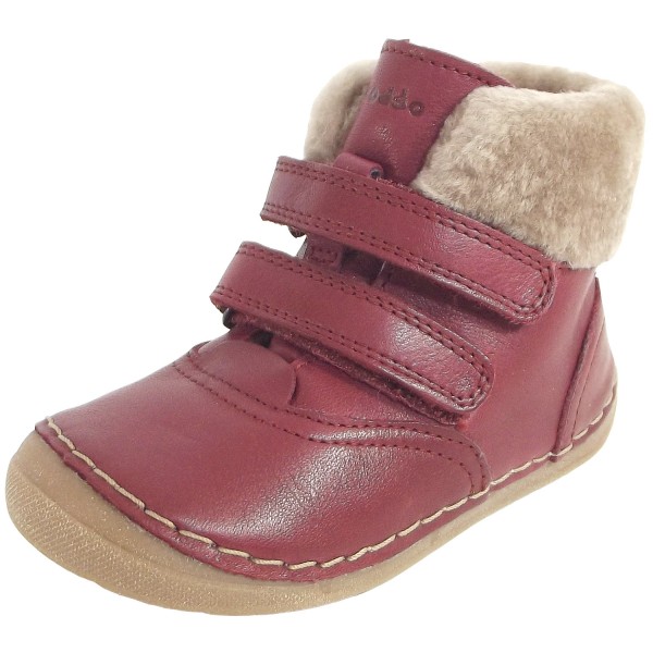 Froddo Lammfell Stiefelette Mädchen Winterstiefel weinrot (bordeaux)