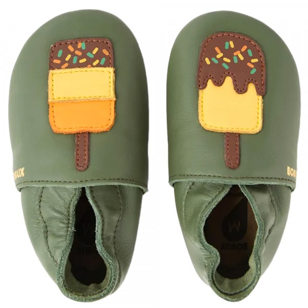 Bobux - Soft Sole Ice Lolly - Kleinkinder Krabbelschuhe mit Eislutscher-Motiv - Grün (Chive)