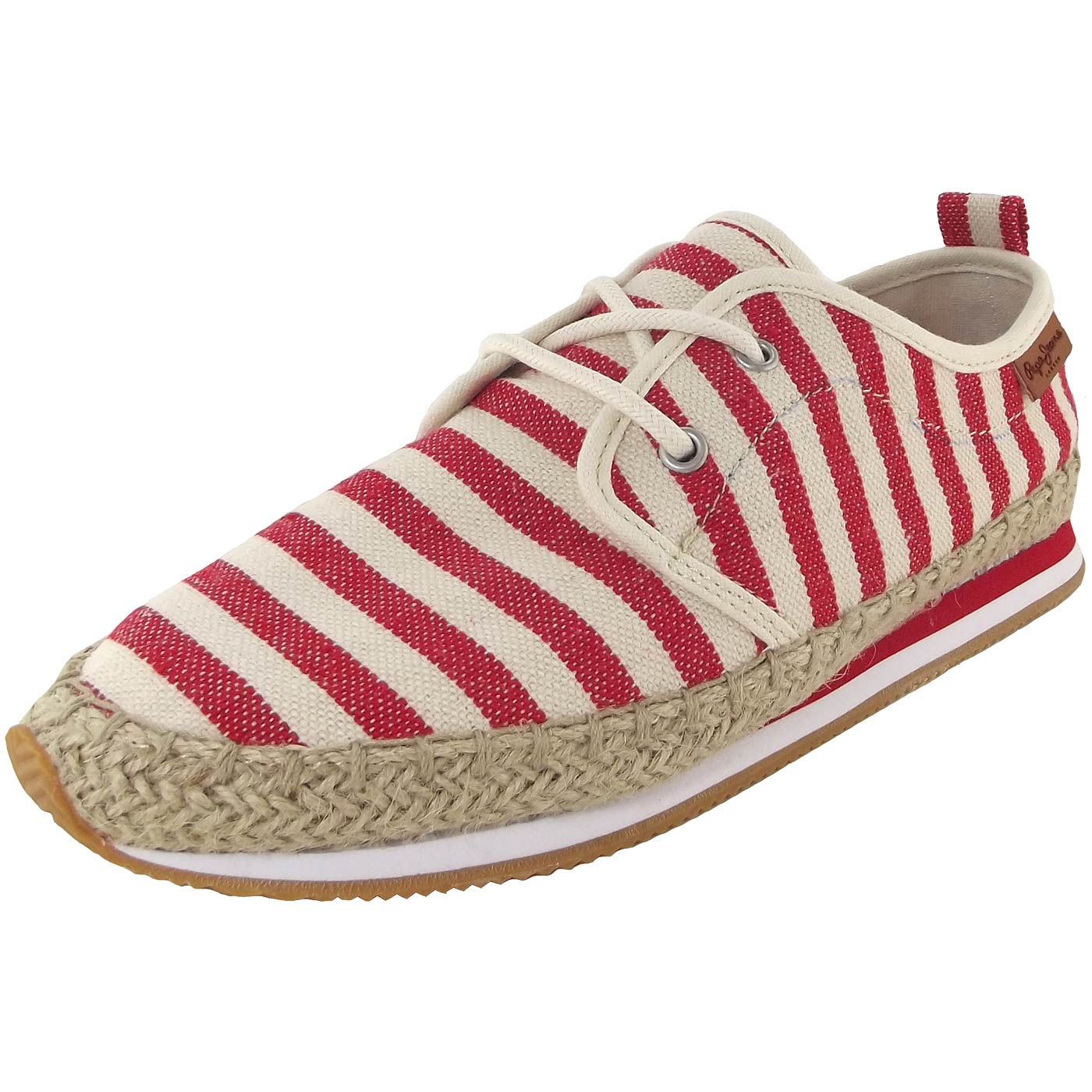 Red and white outlet striped shoes
