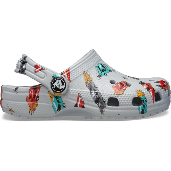 Crocs Classic Race Cars Graphic Clog Kleinkinder Sandale Grau (Mirage/Multi)