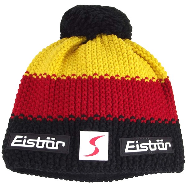 Eisbär Star Pompon SP Kids Kinder Strickmütze schwarz/rot/goldgelb