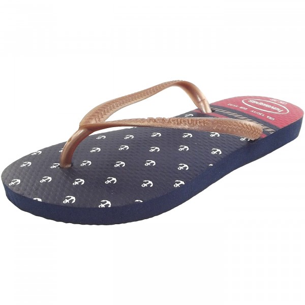 Havaianas Kids Slim Nautical Mädchen Zehenstegsandale dunkelblau/rot (navy/red)