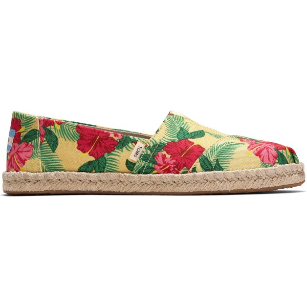 Toms Classic Floral Rope Wm Damen Espadrilles yellow hibiscus