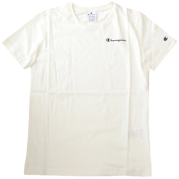 Champion Crewneck T-Shirt Damen Baumwolle-Shirt creme (offwhite)