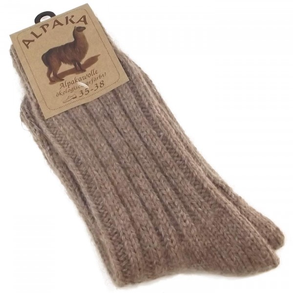 Fellhof Alpaka Unisex Socken Dick braun