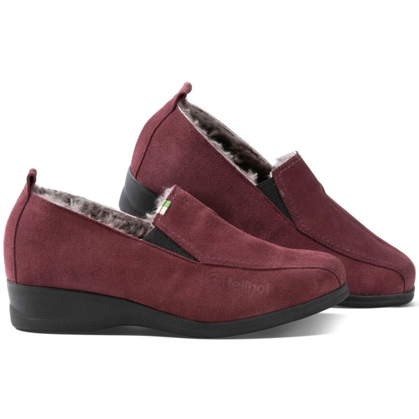 Fellhof Biekamp Damen Lammfell-Slipper Bordeaux