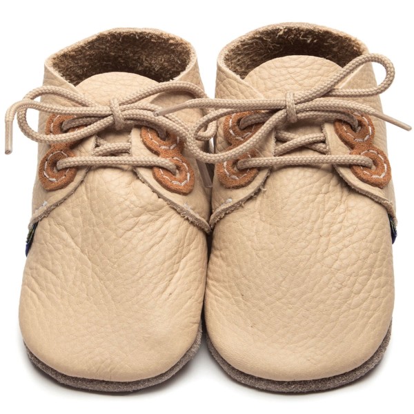 Inch Blue Derby Toddler Crawling Shoes Cream/Tan