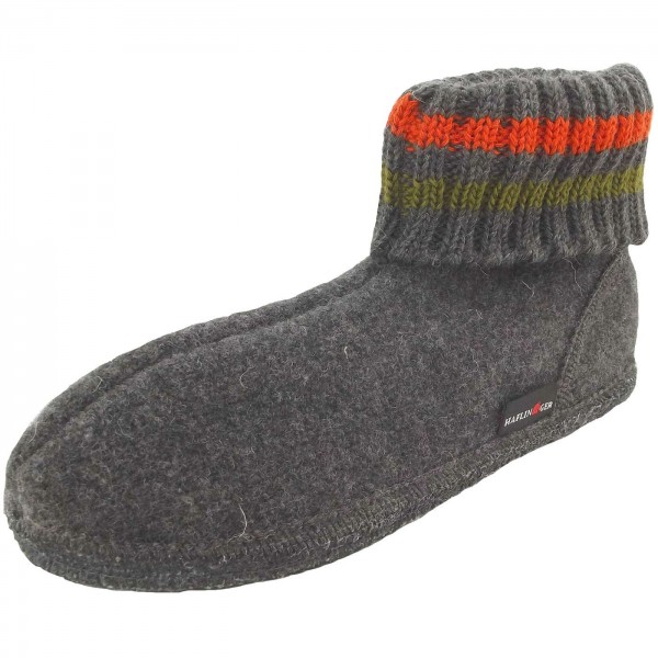 Haflinger Paul Unisex Hüttenschuhe Anthrazit